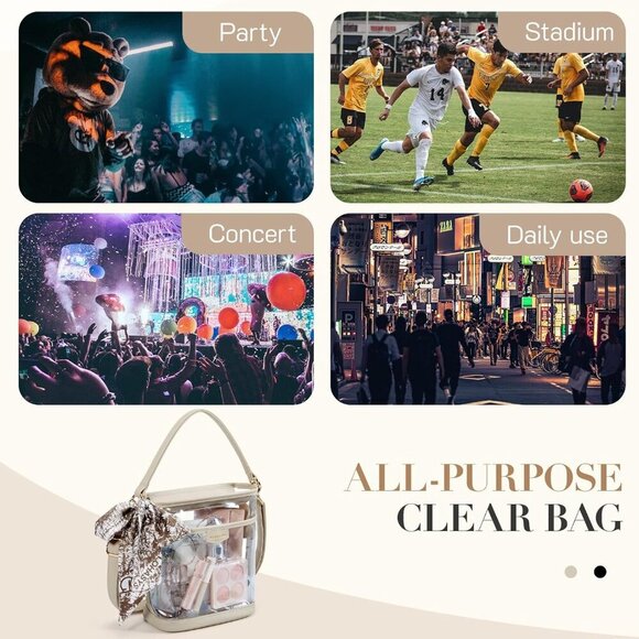Stadium Approved Clear Purse for Women - Adjustable Straps & Stylish Design - Picture 6 of 6